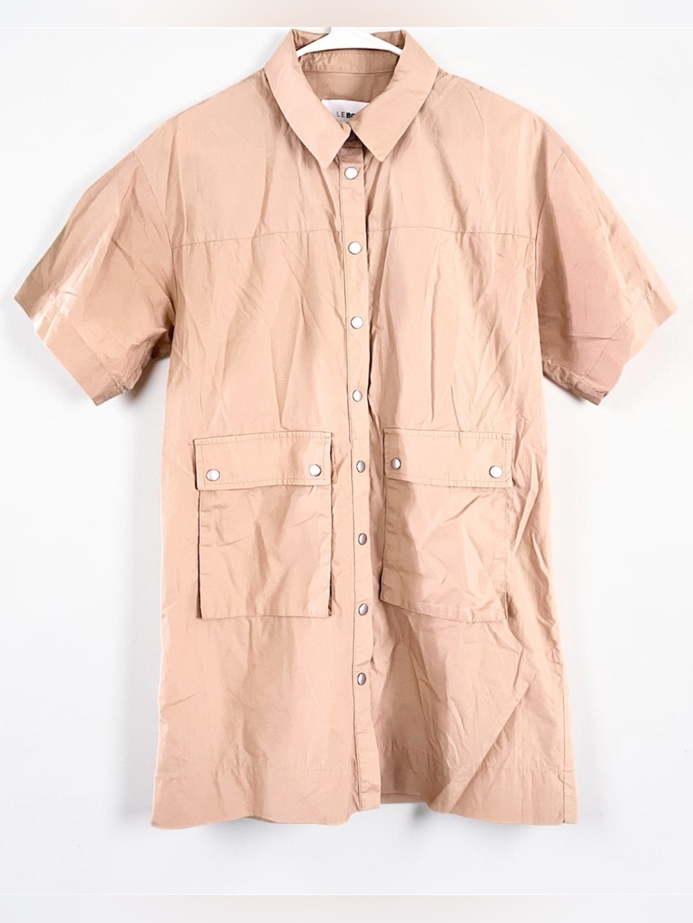 LEBOP Women's Short-Sleeve Cargo Mini Dress
